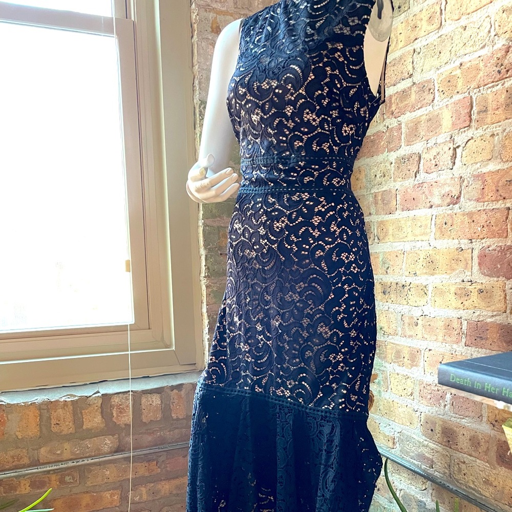 One One Six Black and Nude Lace Dress Nordstrom